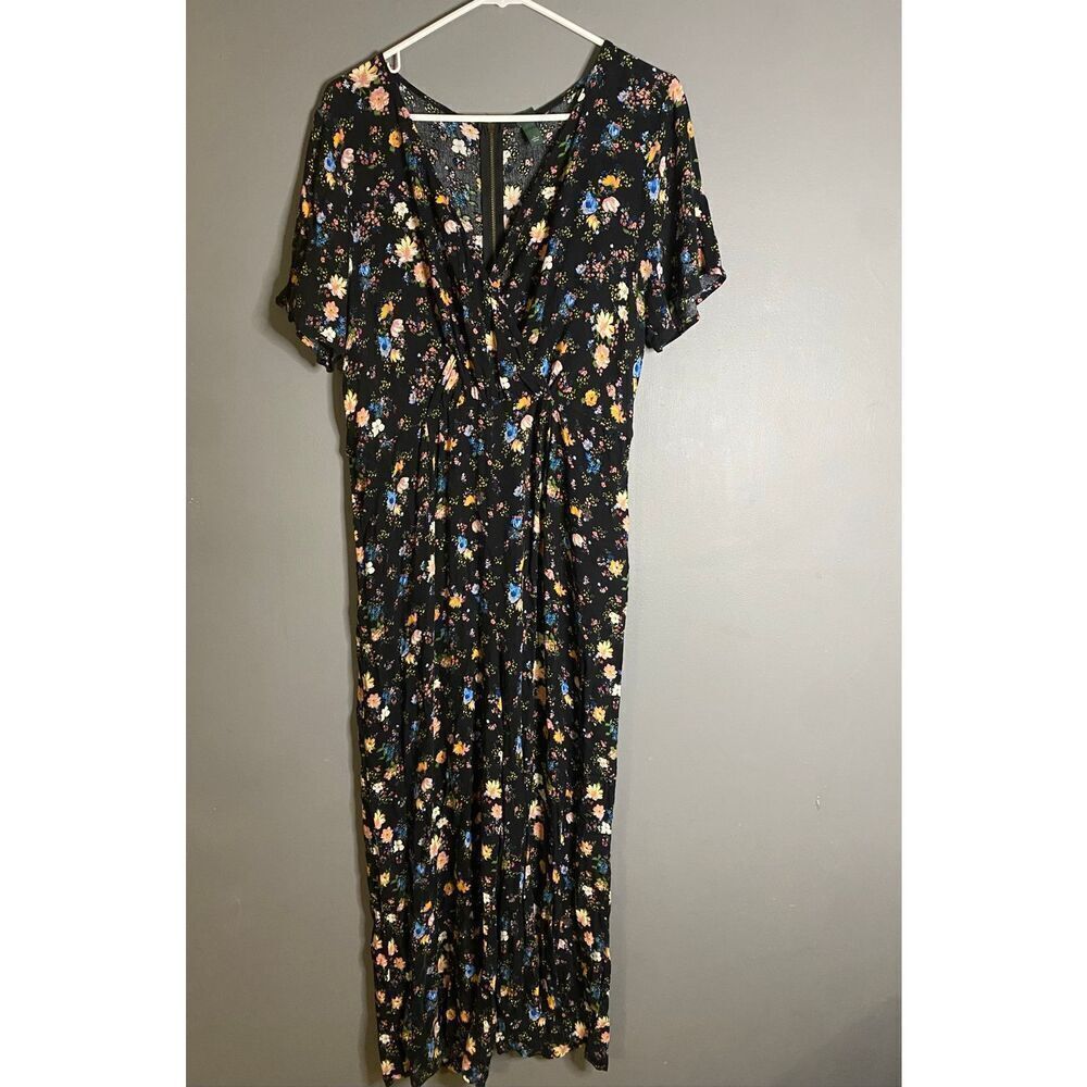 Wild Fable Floral Crop Jumpsuit Short Sleeve Size Large NWOT